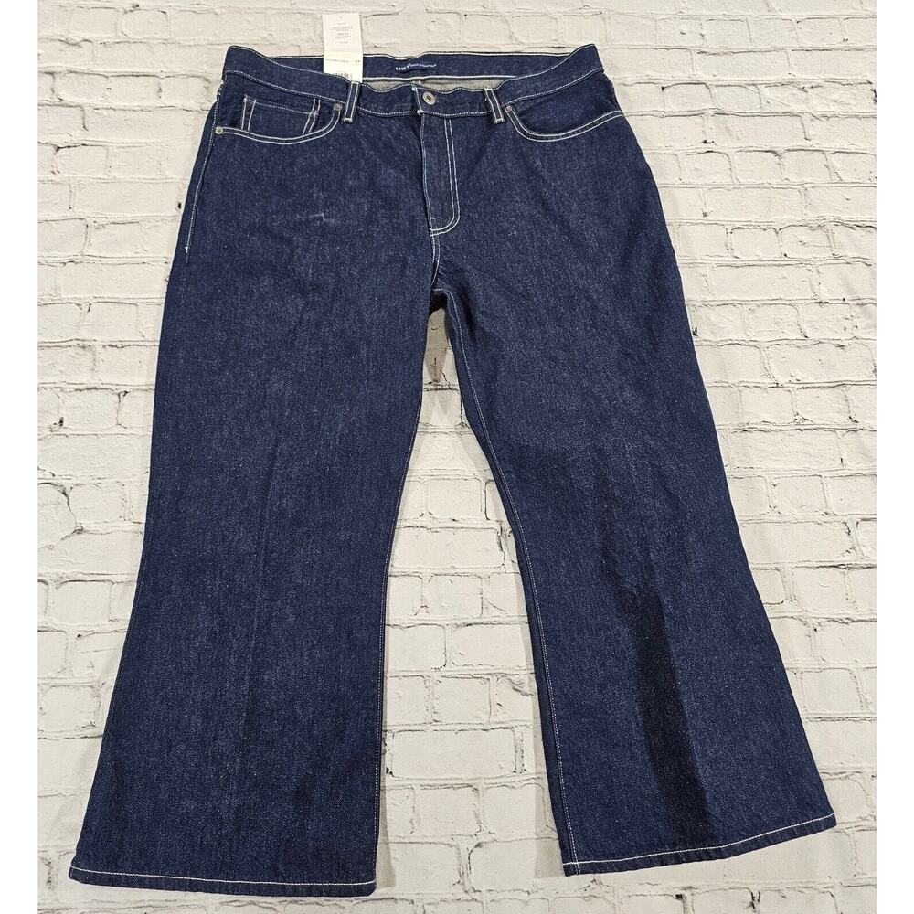Levis WOMENS SIZE 33 Made & Crafted Crop Flare Cotton Hemp Raw Denim Jeans